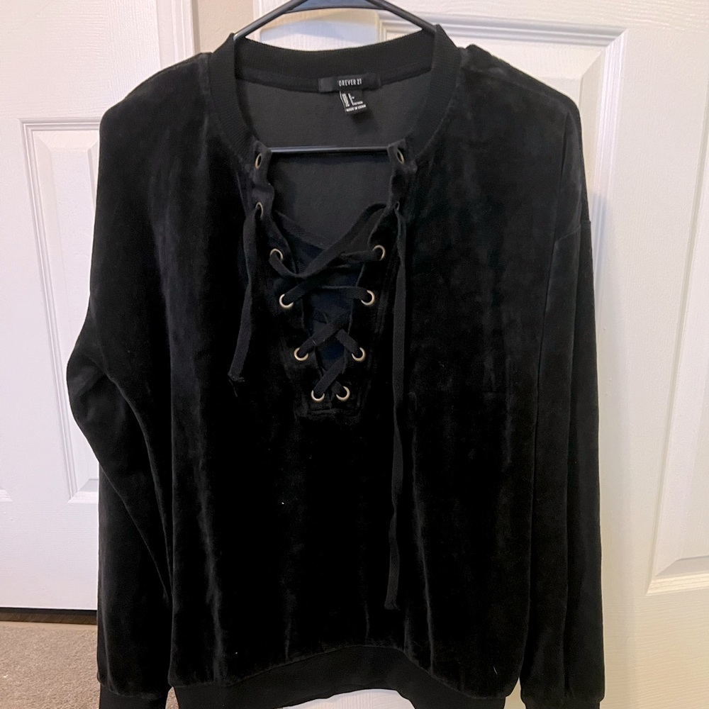 Forever 21 Black Velvet Top